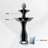 XBrand 44" H Black Fiberglass/Resin 2-Tier Solar Water Fountain w/ Solar Panel and Auto-Shut Off Pump, Solar Garden Fountain, Tall Outdoor Fountain, Two Tiered Birdbath Fountain-481190059
