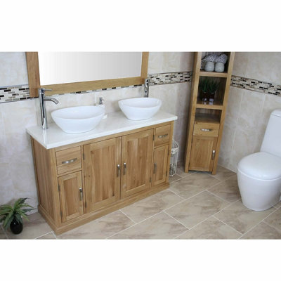 Deemer 1230mm Double Bathroom Vanity with Vessel Ceramic Basin