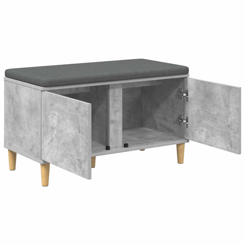 Upholstered Bench, 46cm H x 80cm W x 38cm D, Concrete Grey