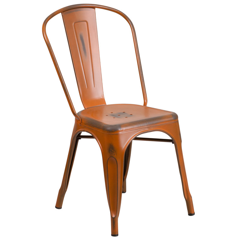 Chaise empilable Dickens, Orange vieilli