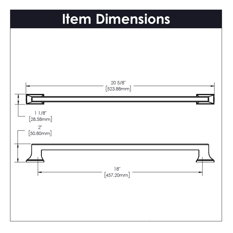 Brownstone Appliance Pull, 18", Polished Nickel