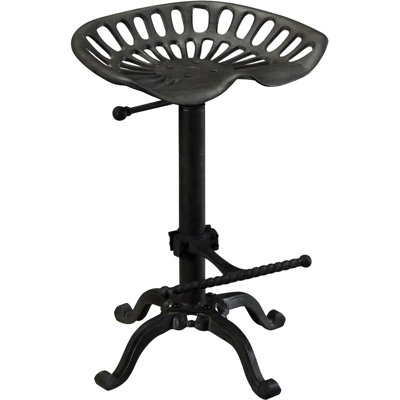 Chaise de bar réglable en fer noir 23 po