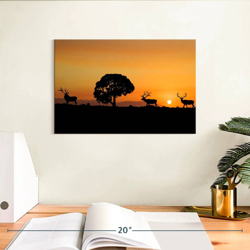Brampt Elk Sunset, 8" H x 12" W