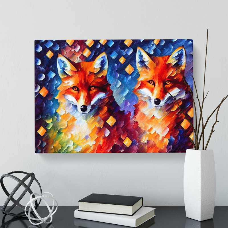 Fox Painting Vol.4 Abstract - Wrapped Canvas, 35cm H x 50cm W x 3cm D