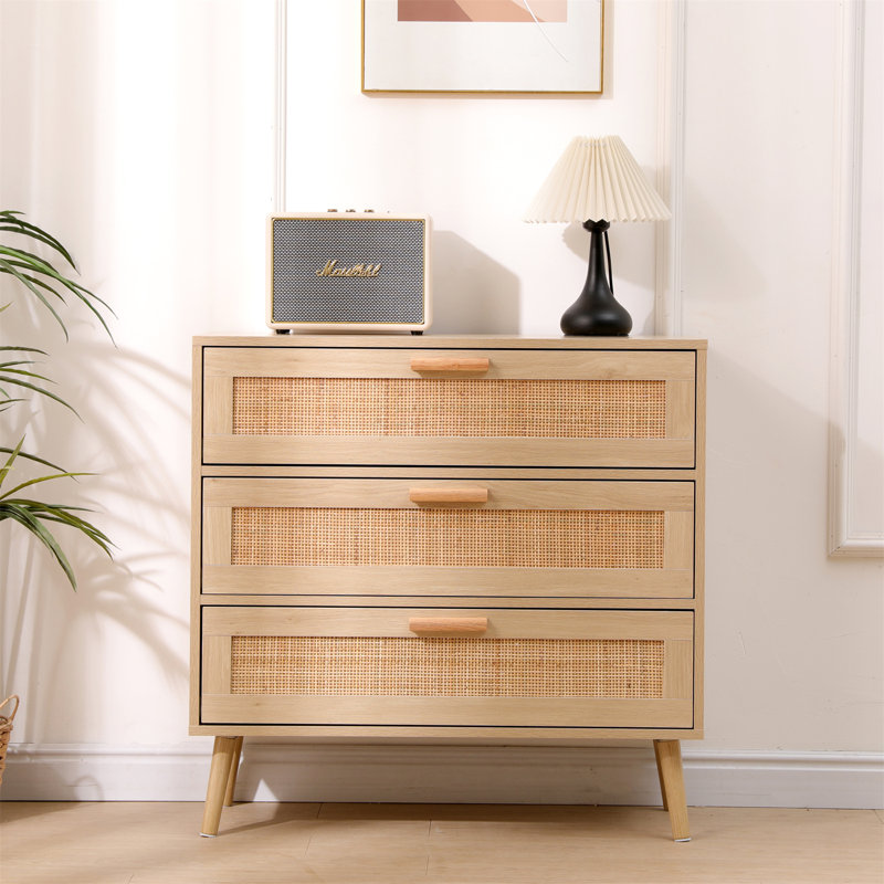 80cm W 3 - Drawer Chest of Drawers, Natural
