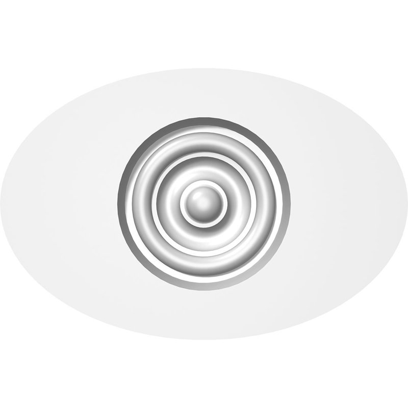 Standard Dalton Bullseye Rosette with Square Edge, 5.25"H x 8"W x 0.5"D
