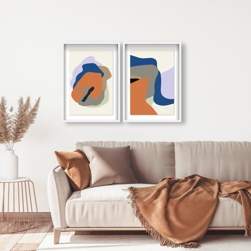 Together Set Shadowbox Abstract Print by Oliver Gal, Black Frame, 10 x 15, 21.5"H x 31.5"W, White Shadowbox
