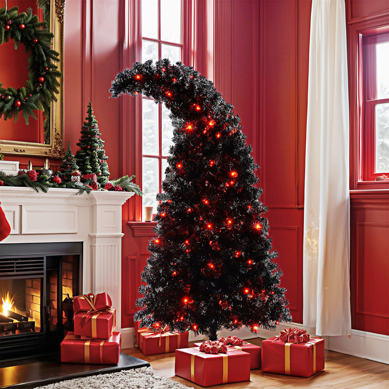 Arbre de Noël artificiel incurvé pré-éclairé