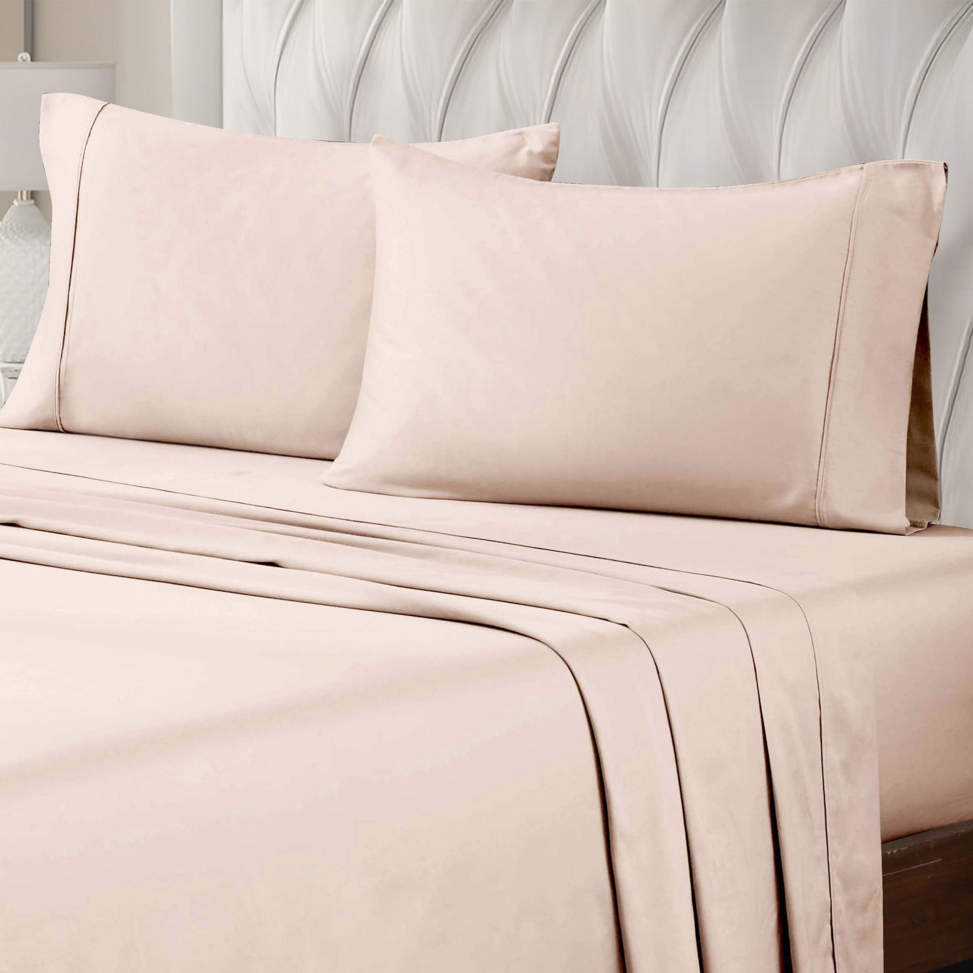 Cassius Egyptian-Quality Cotton 400 Thread Count Solid Luxury Pillowcase, King, Pink