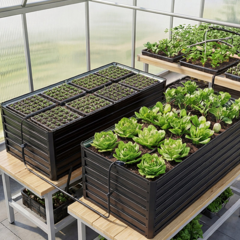 Ensemble de 2 lits de jardin surélevés en métal galvanisé 6 x 3 x 2 pi, boîtes à fleurs en acier de couleur antirouille pour légumes, herbes et fleurs d'extérieur