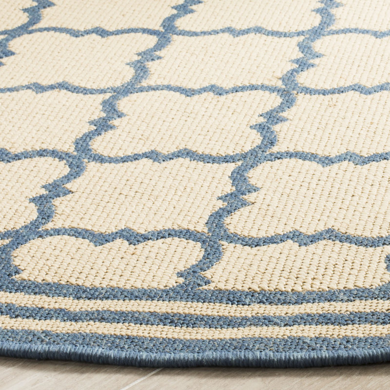 Ferrill 100 Performance Geometric Indoor/Outdoor Area Rug, Round 6'7"