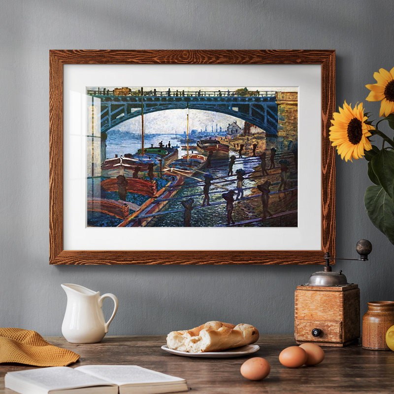 Le transporteur de charbon par Monet, Érable, H 22 po x l 32 po x P 1,5 po