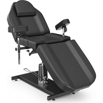Hydraulic Tattoo Bed & Facial Spa Chair, 360° Swivel with Foot Lever Height Adjustment, 0-65° Adjustable Backrest & Footrest, 500LBS Heavy-Duty Esthetician Bed for Tattoo, Lash & Spa