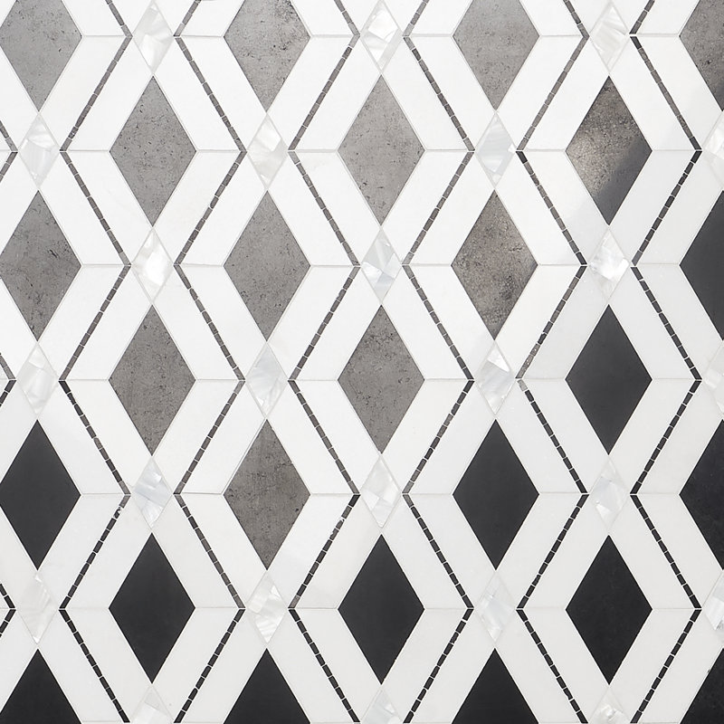 Benes 10.02 W x 10.02 L Tile, Nero Black