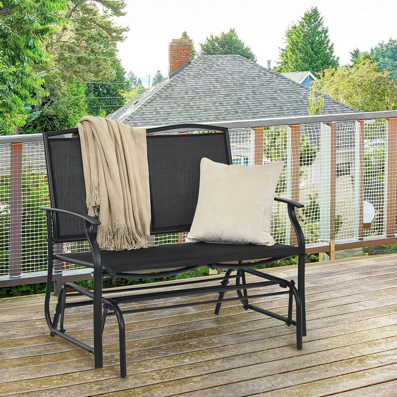 Shirleysburg Metal Outdoor Bench, Black