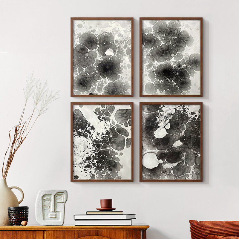 «Cloud Slate I», ensemble de 4 reproductions encadrées, H 14 po x l 44 po
