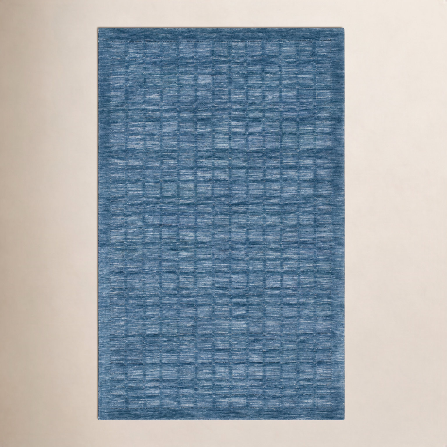 Caris Blue Hand-Loomed Geometric Rug, Rectangle 4' x 6'