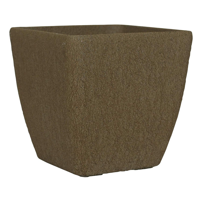 Pot à fleurs conique, Roche sédimentaire, H 12,4 po x l 14,3 po x P 14,3 po