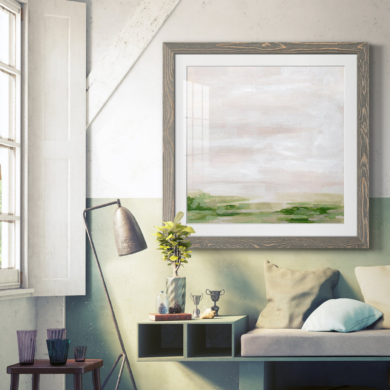 Impression encadrée Marsh Horizon I-Premium - prête à être accrochée, H 17 po x l 17 po x P 1,5 po, Papier avec cadre gris