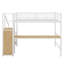 Lit mezzanine double en métal avec bureau, garde-robe et lumière DEL-1391901463