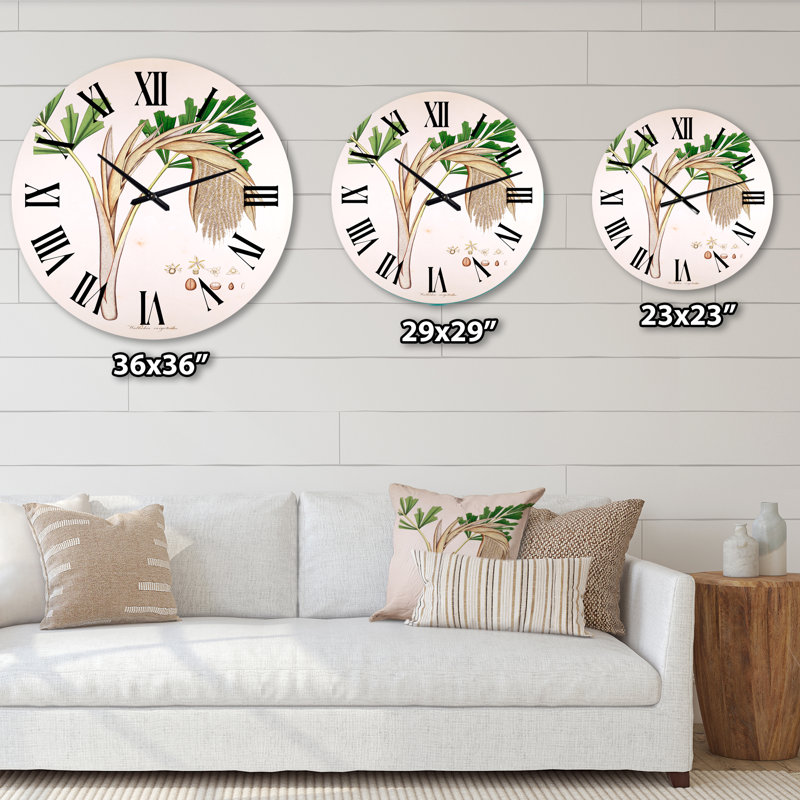 Vintage Plant Life XV - horloge murale campagnarde, Grand