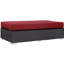 Repose-pieds d'extérieur rectangulaire avec coussin Convene-1608561256