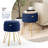 Round Pleated Velvet Ottoman with Storage-1534620954-1534620950