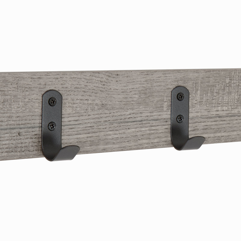 Allenton Hall Tree 70cm Wide with Bench and Shoe Storage, Gray/Black