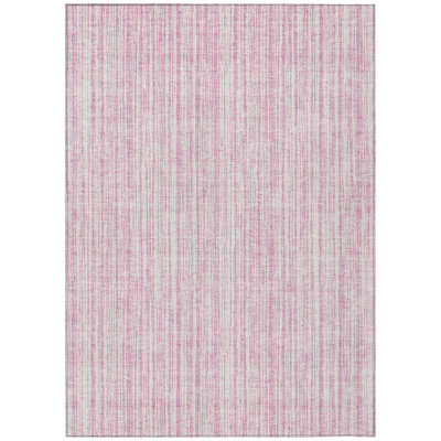 Tapis intérieur lavable rayé rose et ivoire 9 pi x 12 pi