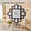 Horloge murale collage photo « Souvenirs » 50 x 50 cm, cadre photo noir style ferme pouvant contenir 12 photos, fonctionne à piles, idéale pour décorer une chambre de bébé, une chambre d'enfant, un salon ou pour créer des souvenirs de famille.-1700787777-1700787778