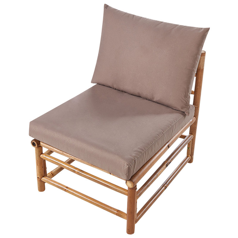 CERRETO Wood Outdoor Armless Lounge Chair, Taupe