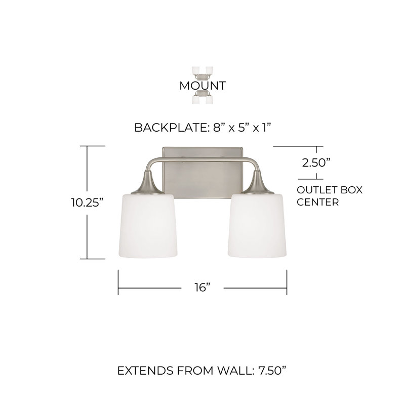 Donnta 2 - Light Dimmable Vanity Light, Brushed Nickel