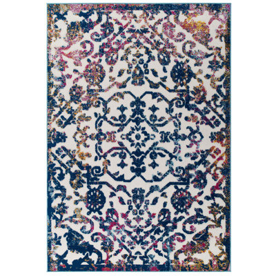Tapis d'intérieur et d'extérieur à motif floral rétro Reflect Primrose par Modway