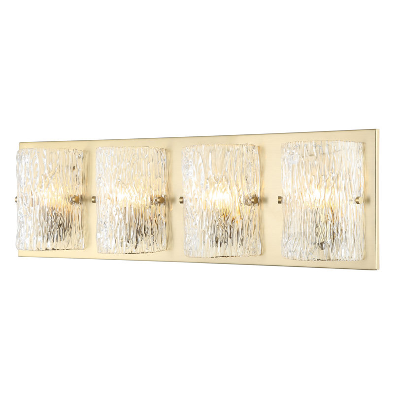 Morgan 3-Lt Bath/Vanity Light - Black, 9.8"H x 31"W x 3.8"D, Satin Brass, 4