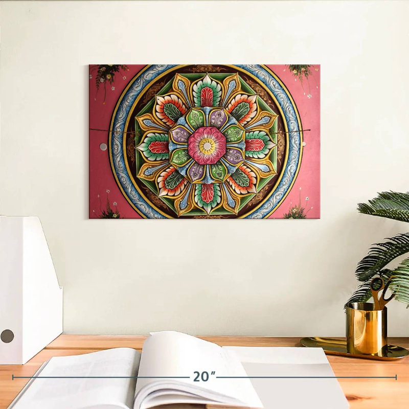 Plafond orné du temple indien Adella, H 8 po x l 12 po