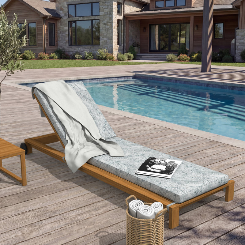 Outdoor Chaise Cushion With Sunbrella Fabric, 21" W x 78" D, Sunbrella® Calm Laurel