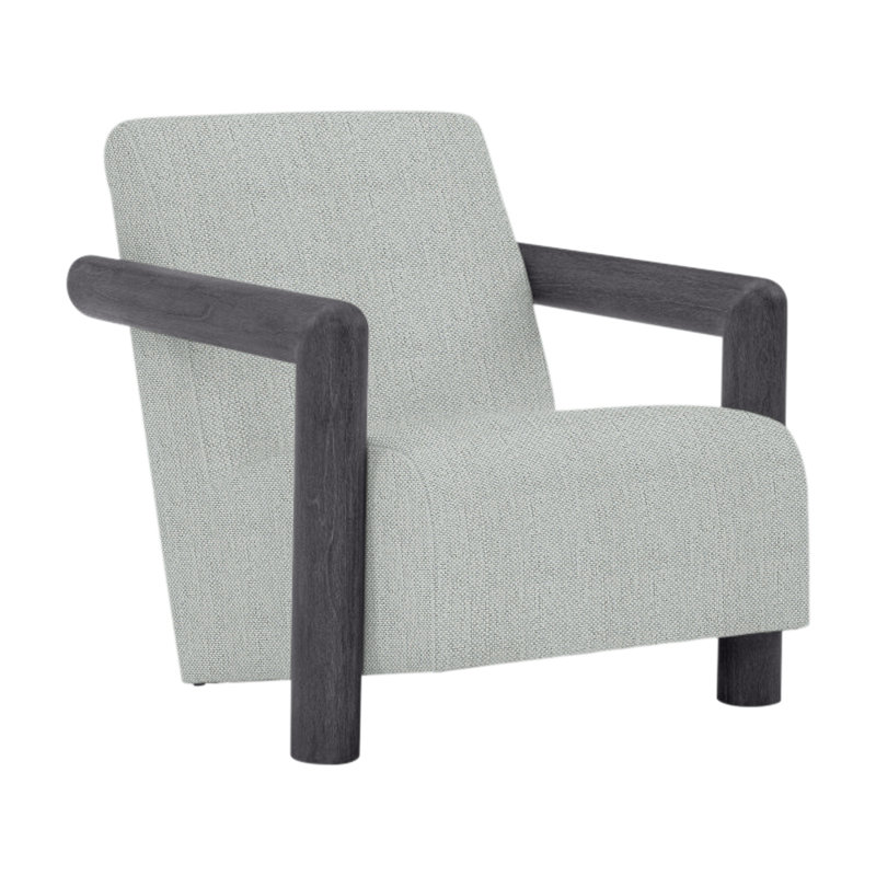 Mara Patio Chair with Cushions, Light Grey Linen 6032-010, Flint Gray