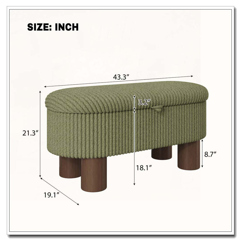 Banc rembourré Modern, Vert