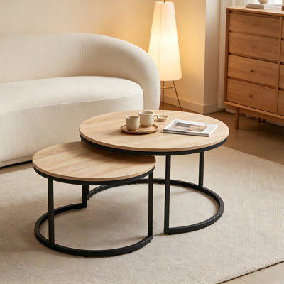 31.5"W Round Nesting Table set of 2
