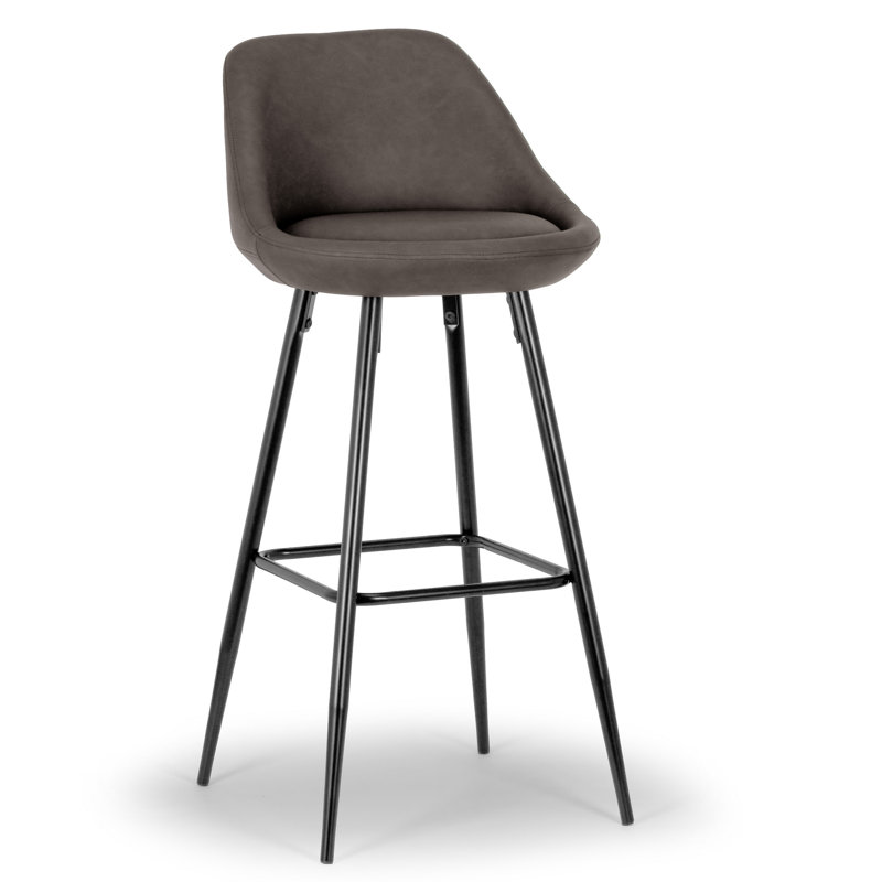 Modern Matte Brown Faux Leather 30'' Counter Stool with Metal Frame (Set of 2)