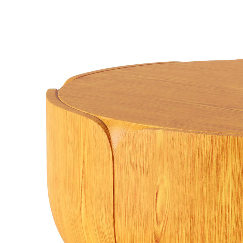Modern MGO (Magnesium Oxide) Round Waterproof Coffee Table, Natural