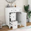 Meuble-lavabo 24 po. Lavabo en céramique. Gain de place pour les petites salles de bain. 2 tiroirs, 1 porte. Couleur blanche-1269500435