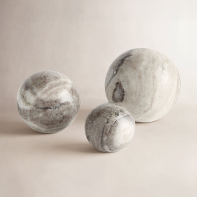 3-Piece Genuine Marble Orbs Vase Filler