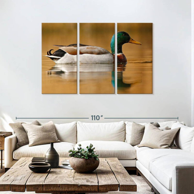 Brampt Bathing Mallard Duck, 48" H x 74" W