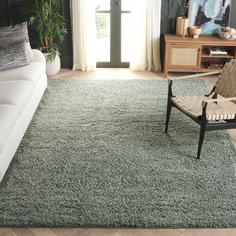 Tapis vert en polyester tissé à la machine Brusch, Green, Rectangle 10' x 14'