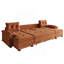 109.5 Inch U-Shaped Convertible Sofa with Pull Out Bed, Removable Armrests, USB Ports, and Chaise Lounge for Living Rooms and Apartments-129338976