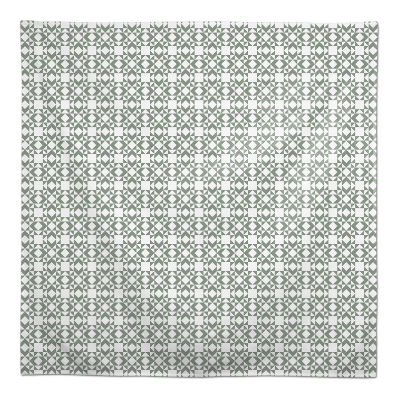 Nappe carrée en polyester à motif géométrique, Vert