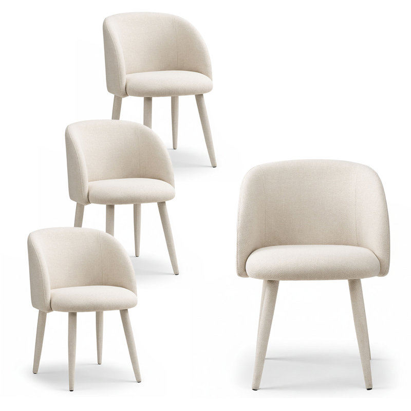 Chaises de salle à manger rembourrées Modern, Blanc