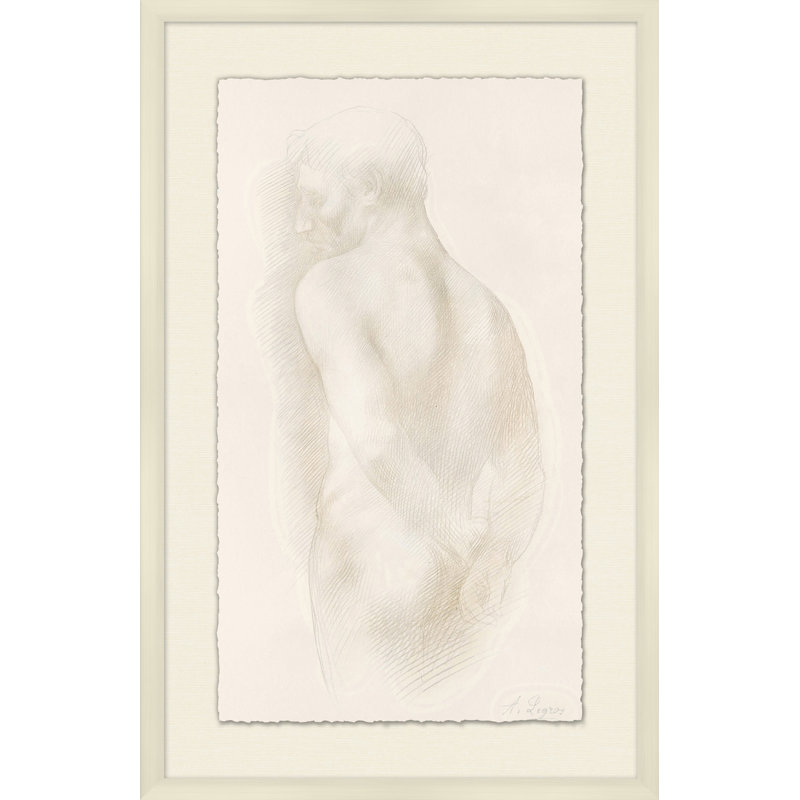 Male Nude 4' Framed Print on Glass