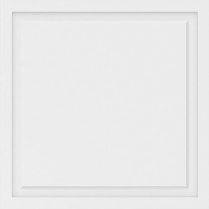 Panneau mural Harrison 3D en blanc, H 36 po x l 36 po x P 0,63 po